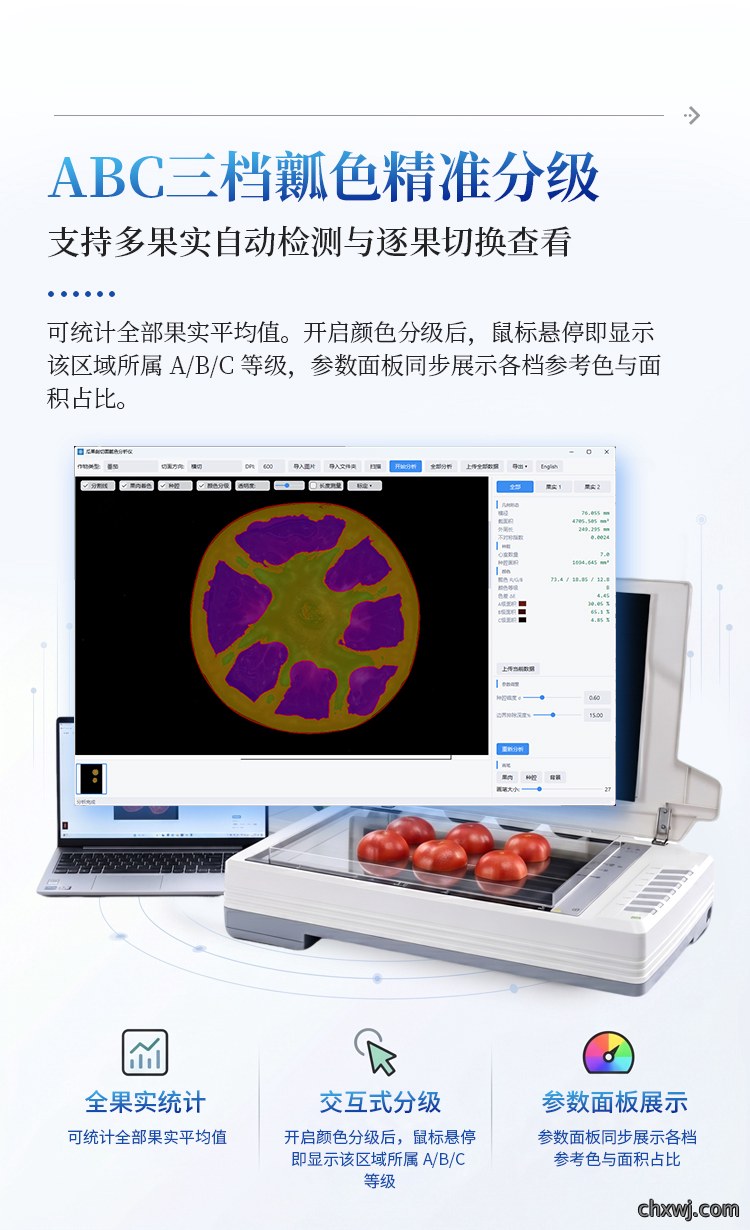 瓜果剖切面瓤色图像分析仪
